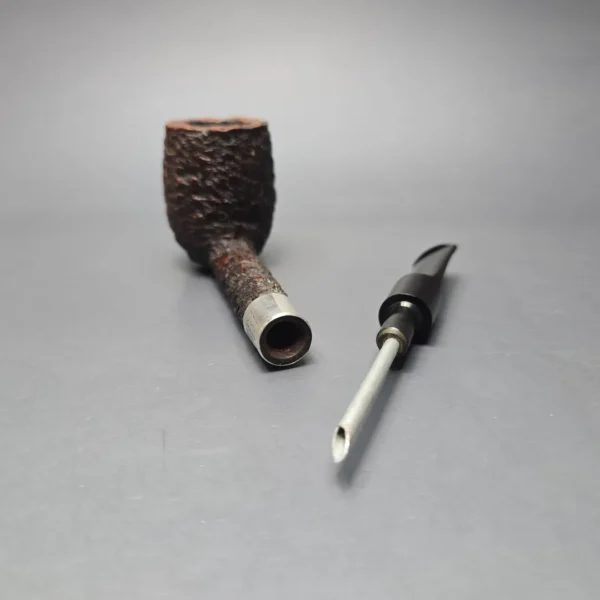 Peterson (c.1945-63) Donegal Rocky 53 EX Rusticated Lovat w/ Silver Estate Briar Pipe, Irish Estates - Image 14