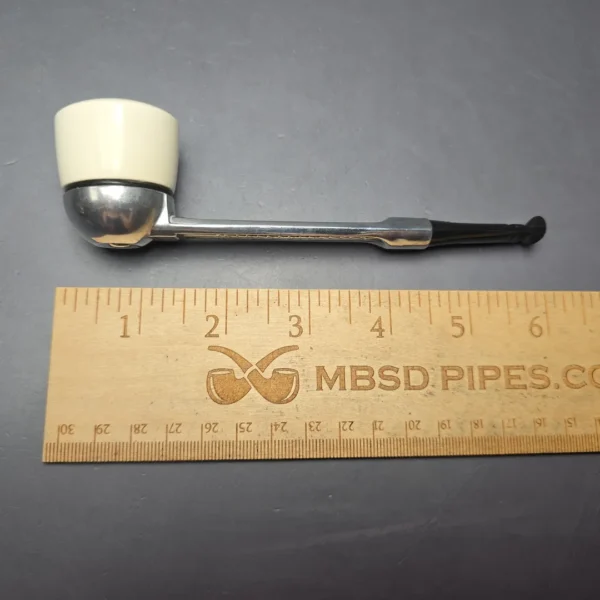 Falcon Chrome Dental w/ MBSD Meerschaum Dublin Block Meerschaum Bowl Pipe, New - Image 11
