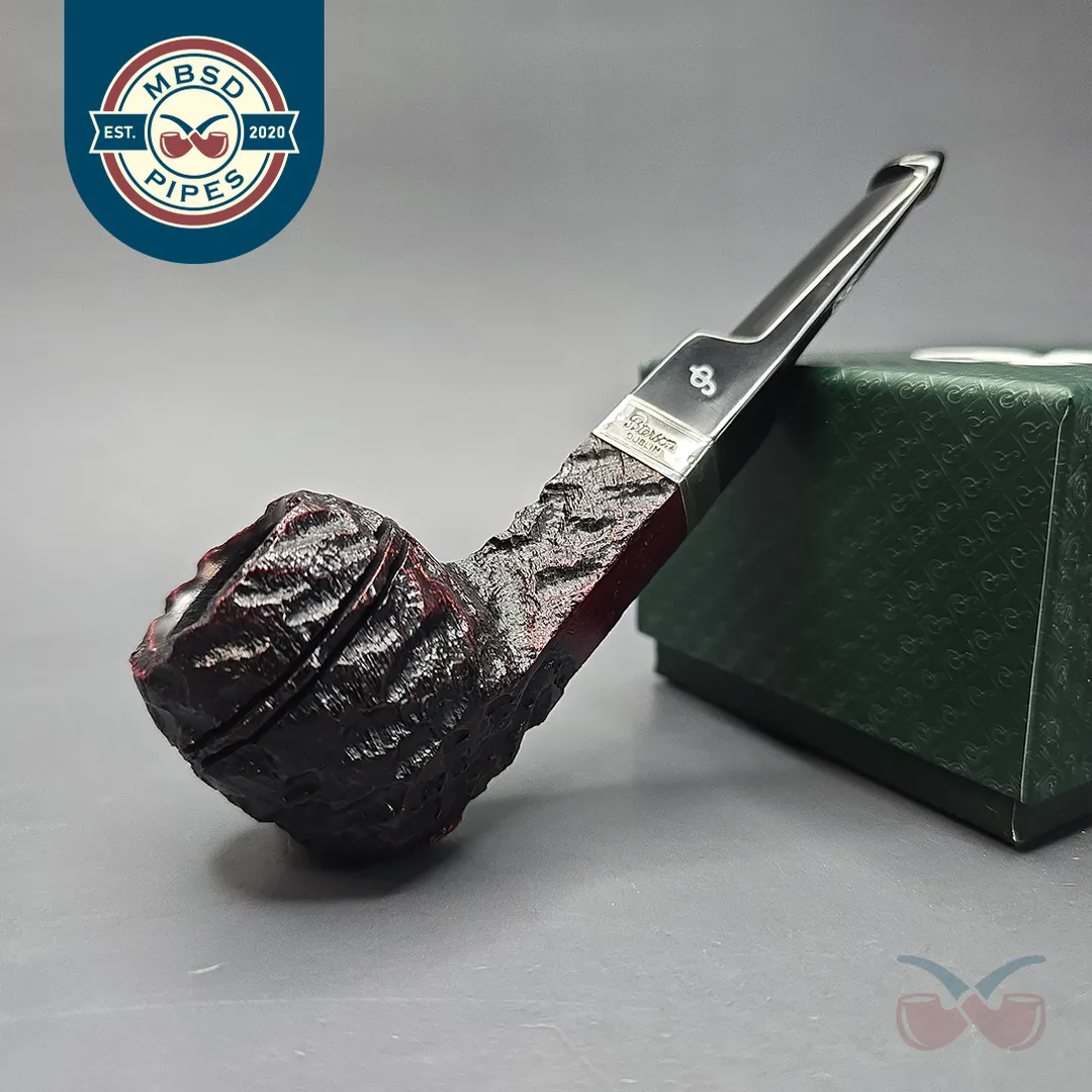 Peterson Cobble 150 Rusticated & Sandblasted Bulldog w/ Silver Briar Pipe, New