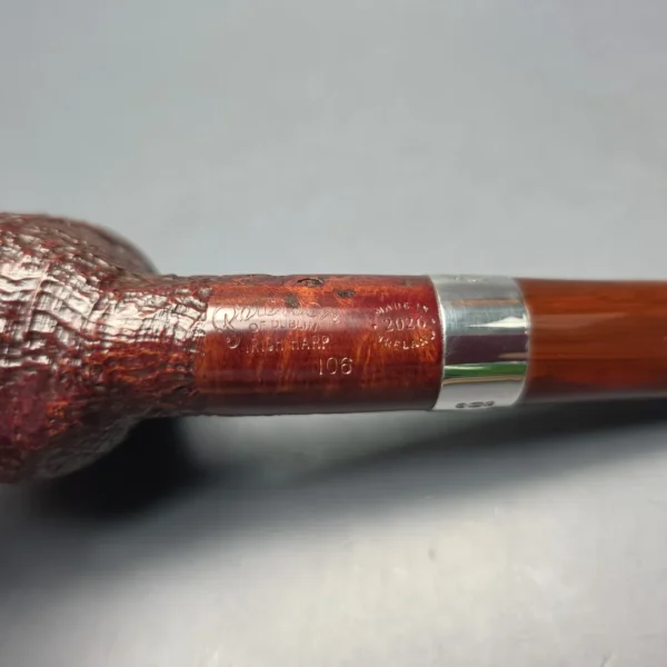 Peterson Irish Harp 106 Sandblasted Billiard w/ Silver Briar Pipe, New - Image 10