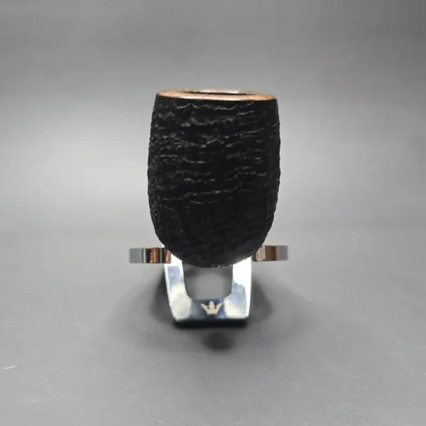 Pipe Tristan Partially Sandblasted Billiard w/ Silver Handmade Briar Pipe, New - Image 3