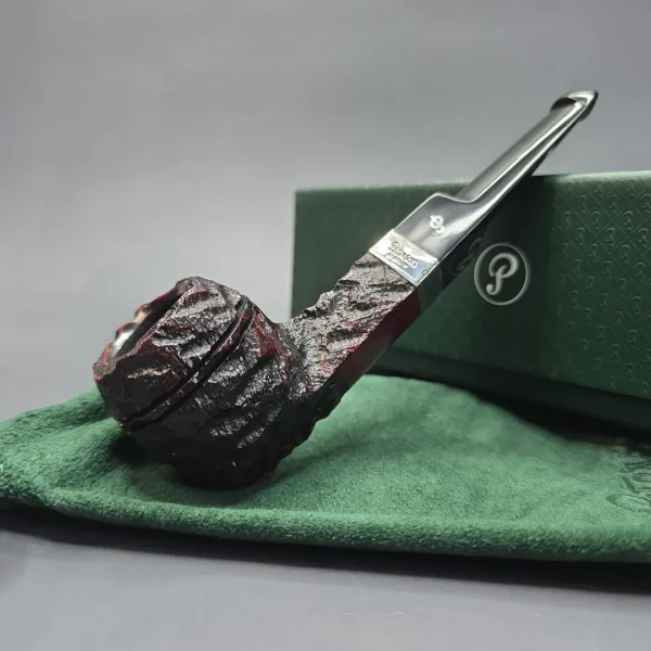 Peterson Cobble 150 Rusticated & Sandblasted Bulldog w/ Silver Briar Pipe, New - Image 15