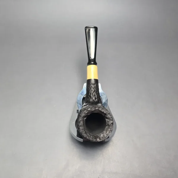 MBSD Briars by Piero Vitale Black Rusticated Billiard w/ Boxwood, Briar Pipe, New - Image 9