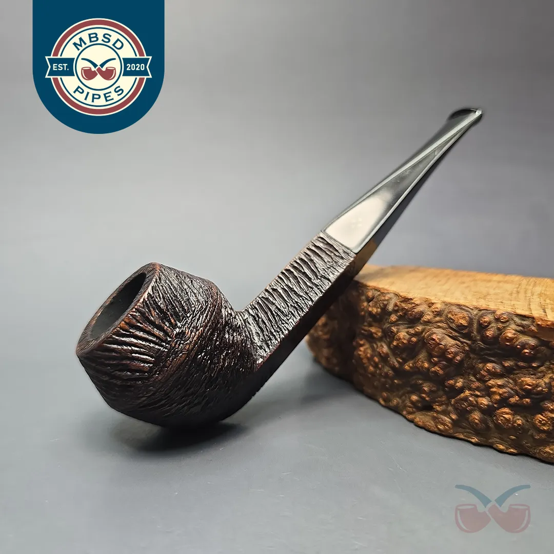 Sasieni Family Era (c.1946-50) Four Dot Brooklands Rusticated Bulldog Estate Briar Pipe, English Estates
