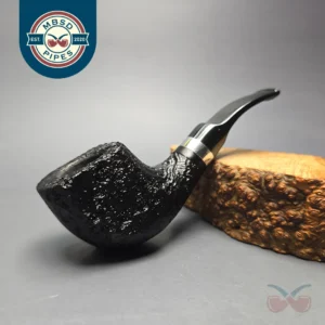 Morgan BlackJack 31 Sandblasted Panel Horn Briar Pipe, Unsmoked
