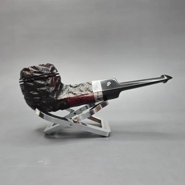Peterson Cobble 150 Rusticated & Sandblasted Bulldog w/ Silver Briar Pipe, New - Image 12