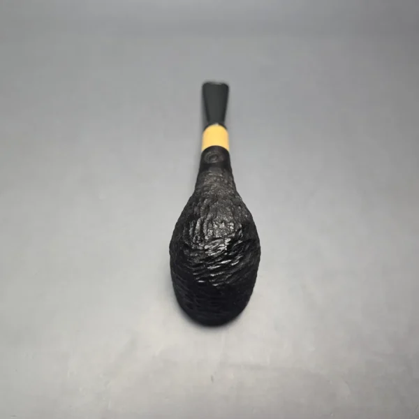 MBSD Briars by Piero Vitale Black Rusticated Billiard w/ Boxwood, Briar Pipe, New - Image 10