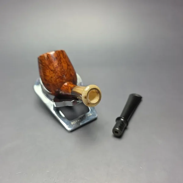 Brentegani Smooth Contrast Brandy w/ Horn Handmade Briar Pipe, New - Image 13