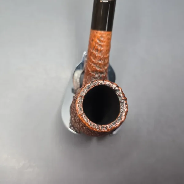 Sasieni Family Era (c.1960-79) Four Dot Ruff Root Viscount Lascelles S Sandblasted Bent Billiard Estate Briar Pipe, English Estates - Image 6