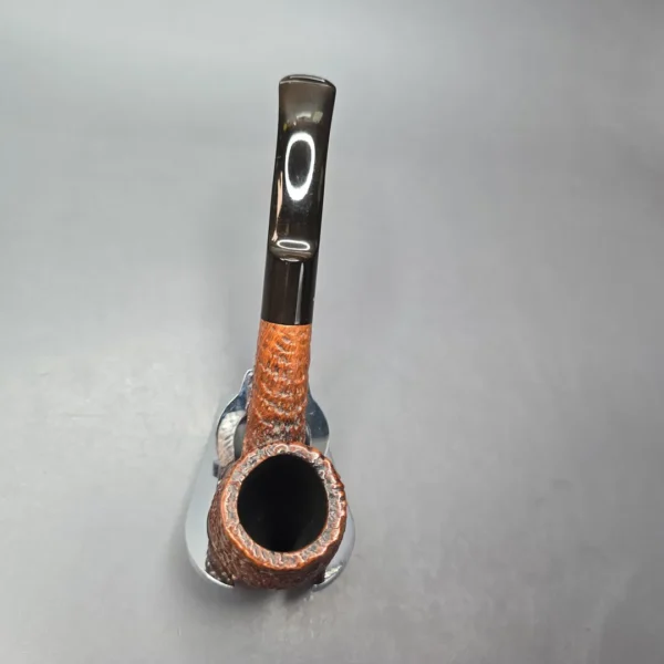 Sasieni Family Era (c.1960-79) Four Dot Ruff Root Viscount Lascelles S Sandblasted Bent Billiard Estate Briar Pipe, English Estates - Image 8