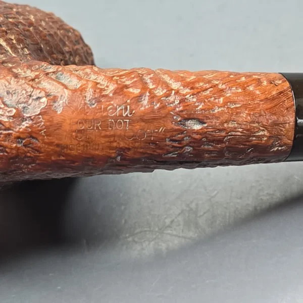 Sasieni Family Era (c.1960-79) Four Dot Ruff Root Viscount Lascelles S Sandblasted Bent Billiard Estate Briar Pipe, English Estates - Image 10