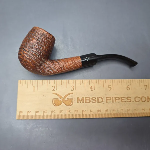 Sasieni Family Era (c.1960-79) Four Dot Ruff Root Viscount Lascelles S Sandblasted Bent Billiard Estate Briar Pipe, English Estates - Image 11