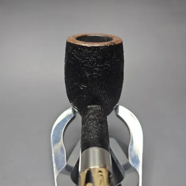 Pipe Tristan Partially Sandblasted Billiard w/ Silver Handmade Briar Pipe, New - Image 6