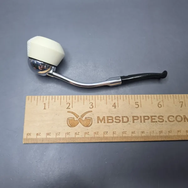 Falcon Bent Dental w/ MBSD Meerschaum Rhodesian Block Meerschaum Bowl Pipe, New - Image 11