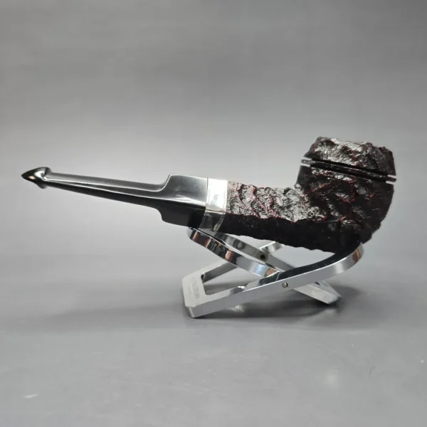 Peterson Cobble 150 Rusticated & Sandblasted Bulldog w/ Silver Briar Pipe, New - Image 14