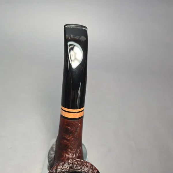 Chacom Erica 1205 Sandblasted Bent Billiard Estate Briar Pipe, Unsmoked - Image 9