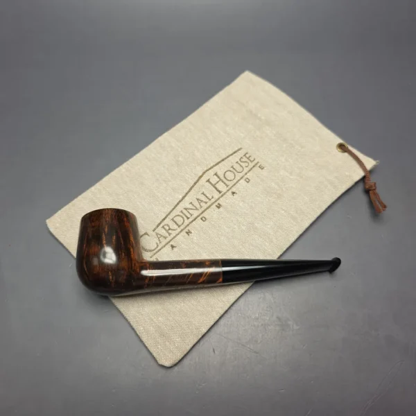 Walt Cannoy Cardinal House Langford Smooth Contrast Billiard Handmade Briar Pipe, New - Image 13