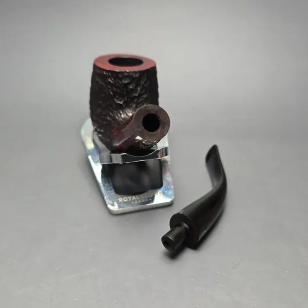 James Upshall Bark Group 6 Partially Rusticated Bent Billiard Estate Briar Pipe, Unsmoked - Image 12