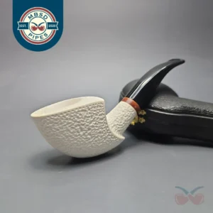 MBSD Meerschaum Deluxe Rusticated Pickaxe Block Meerschaum Pipe, Briar-Mortise, New
