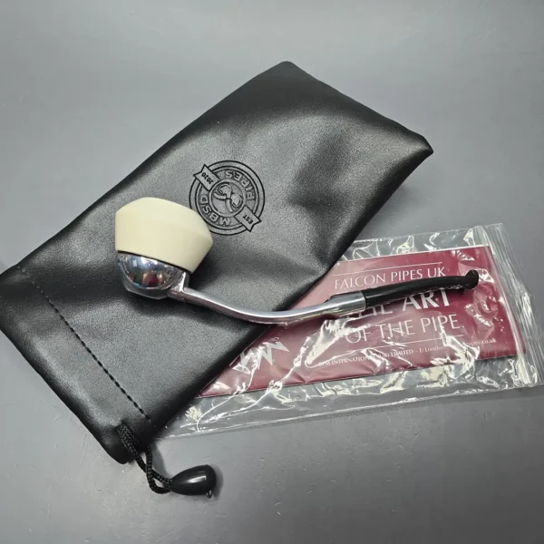 Falcon Bent Dental w/ MBSD Meerschaum Rhodesian Block Meerschaum Bowl Pipe, New - Image 14