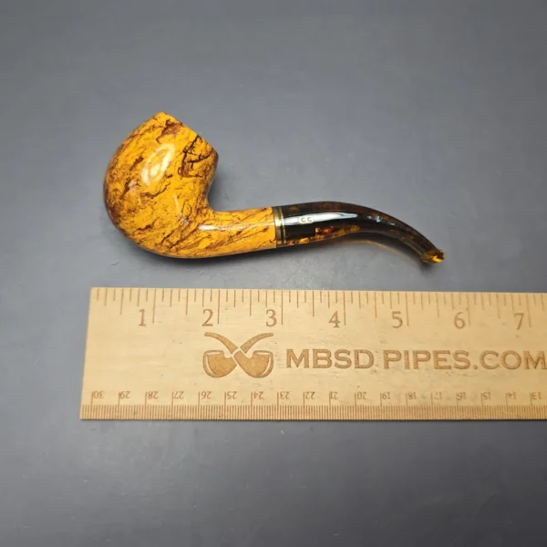Chacom Atlas Yellow 42 Smooth Bent Billiard Estate Briar Pipe, Unsmoked - Image 14