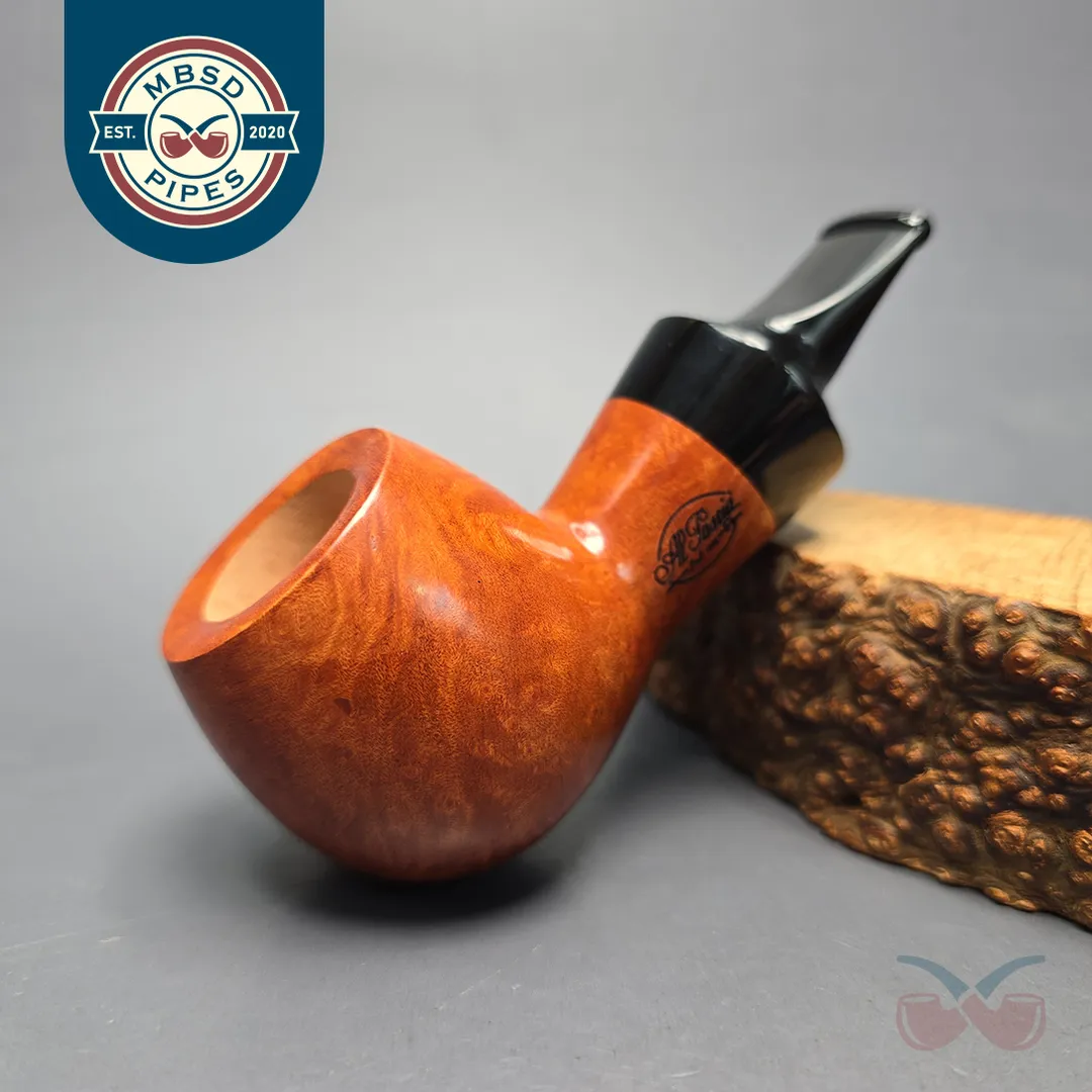 Al Pascia Curvy 02 Smooth Reverse Calabash Apple Estate Briar Pipe, Unsmoked