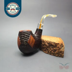 GBD Pre-1980s Fantasy Collector 9618 Partially Sandblasted Oom Paul Estate Briar Pipe, English Estates