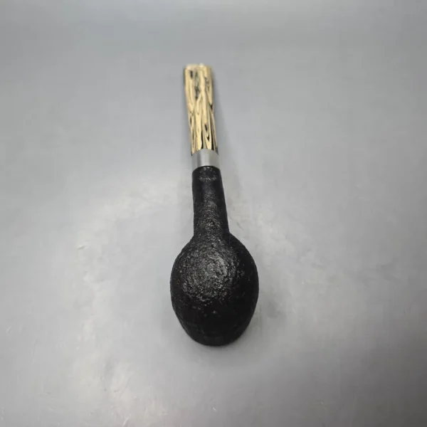 Pipe Tristan Partially Sandblasted Billiard w/ Silver Handmade Briar Pipe, New - Image 10