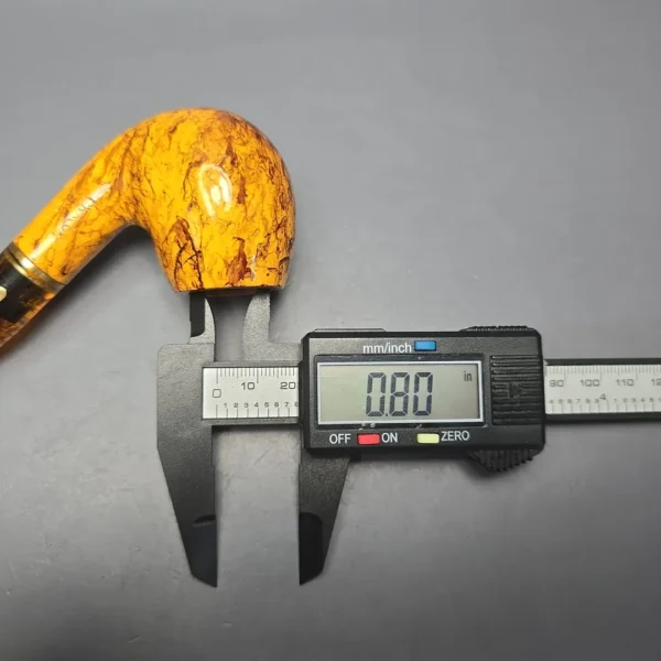 Chacom Atlas Yellow 42 Smooth Bent Billiard Estate Briar Pipe, Unsmoked - Image 15
