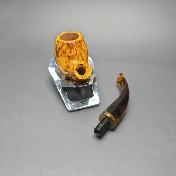Chacom Atlas Yellow 42 Smooth Bent Billiard Estate Briar Pipe, Unsmoked - Image 13