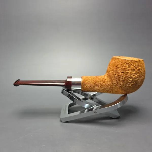 Walt Cannoy Signature Series Suede Blast Apple w/ Silver Handmade Briar Pipe, New - Image 4