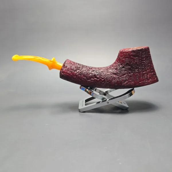 Buckeye Hand Made XL Sandblasted Volcano Strawberry Briar Pipe, New - Image 4