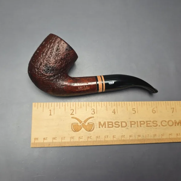Chacom Erica 1205 Sandblasted Bent Billiard Estate Briar Pipe, Unsmoked - Image 14