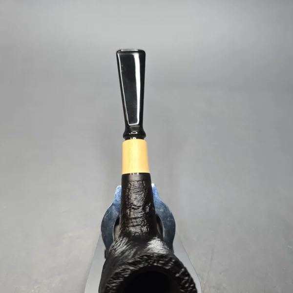 MBSD Briars by Piero Vitale Vintage Sandblasted Billiard w/ Boxwood, Briar Pipe, New - Image 7