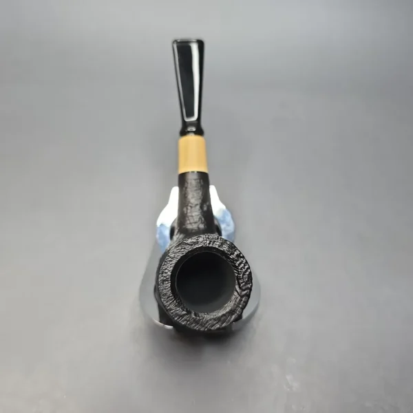 MBSD Briars by Piero Vitale Vintage Sandblasted Billiard w/ Boxwood, Briar Pipe, New - Image 8