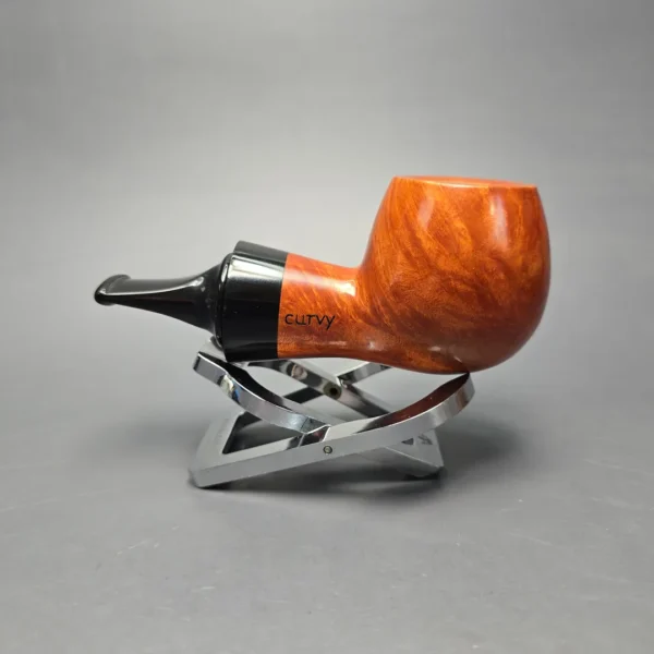 Al Pascia Curvy 02 Smooth Reverse Calabash Apple Estate Briar Pipe, Unsmoked - Image 14