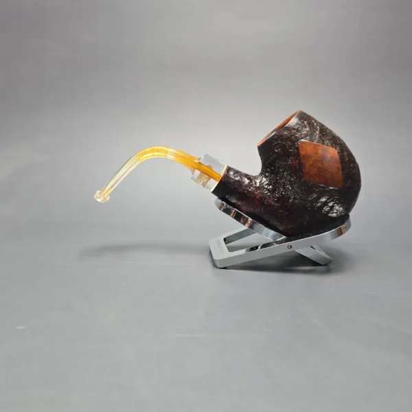 GBD Pre-1980s Fantasy Collector 9618 Partially Sandblasted Oom Paul Estate Briar Pipe, English Estates - Image 4