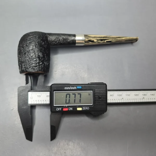 Pipe Tristan Partially Sandblasted Billiard w/ Silver Handmade Briar Pipe, New - Image 13