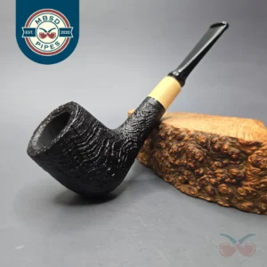 MBSD Briars by Piero Vitale Vintage Sandblasted Billiard w/ Boxwood, Briar Pipe, New