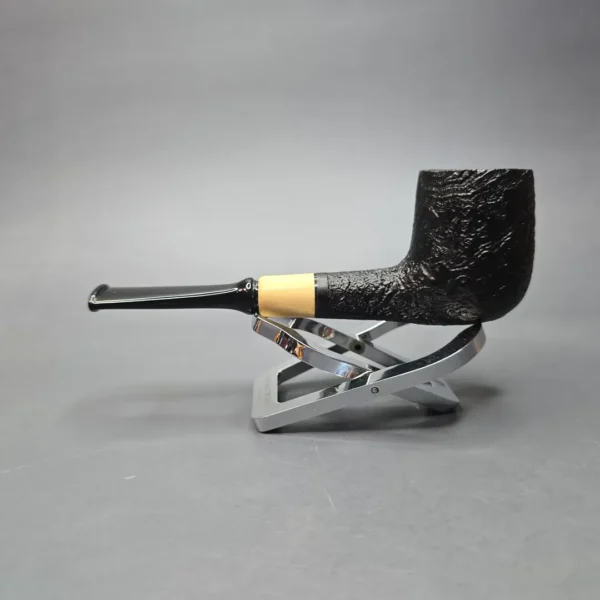 MBSD Briars by Piero Vitale Vintage Sandblasted Billiard w/ Boxwood, Briar Pipe, New - Image 4