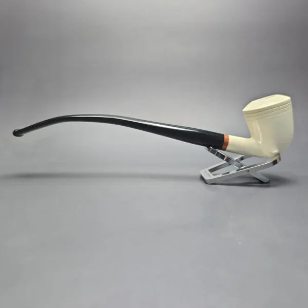 MBSD Meerschaum Deluxe Smooth Churchwarden Rhodesian Block Meerschaum Pipe, Briar-Mortise, New - Image 12