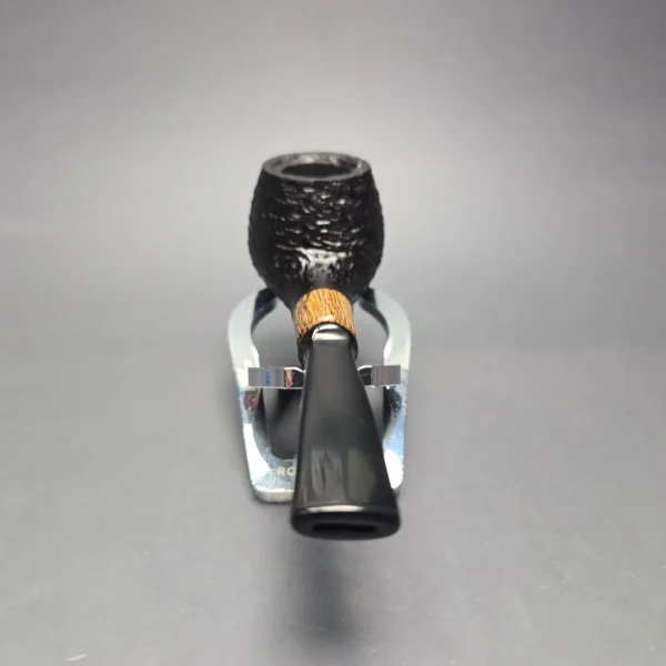 MBSD Briars by Piero Vitale Black Rusticated Author w/ Olivewood, Briar Pipe, New - Image 5