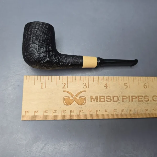 MBSD Briars by Piero Vitale Vintage Sandblasted Billiard w/ Boxwood, Briar Pipe, New - Image 11