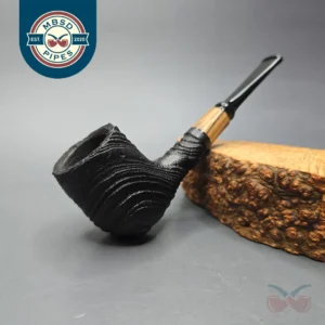 MBSD Briars by Piero Vitale Vintage Sandblasted Billiard w/ Olivewood, Briar Pipe, New