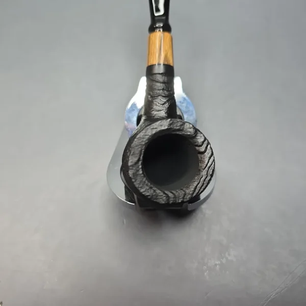 MBSD Briars by Piero Vitale Vintage Sandblasted Billiard w/ Olivewood, Briar Pipe, New - Image 6