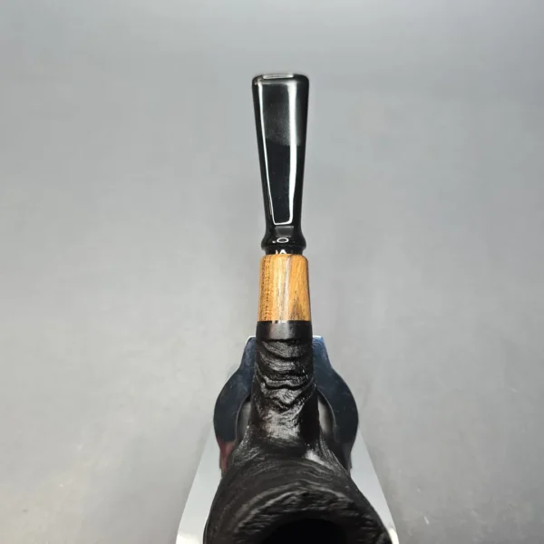 MBSD Briars by Piero Vitale Vintage Sandblasted Billiard w/ Olivewood, Briar Pipe, New - Image 7