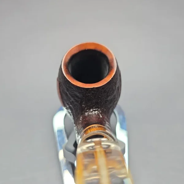 GBD Pre-1980s Fantasy Collector 9618 Partially Sandblasted Oom Paul Estate Briar Pipe, English Estates - Image 6