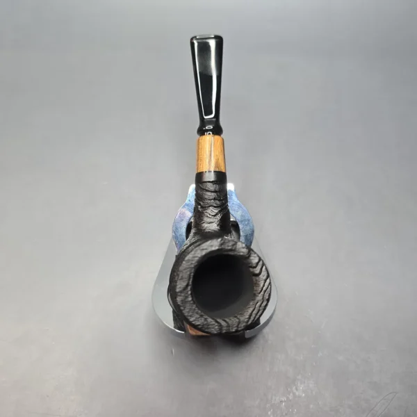 MBSD Briars by Piero Vitale Vintage Sandblasted Billiard w/ Olivewood, Briar Pipe, New - Image 8
