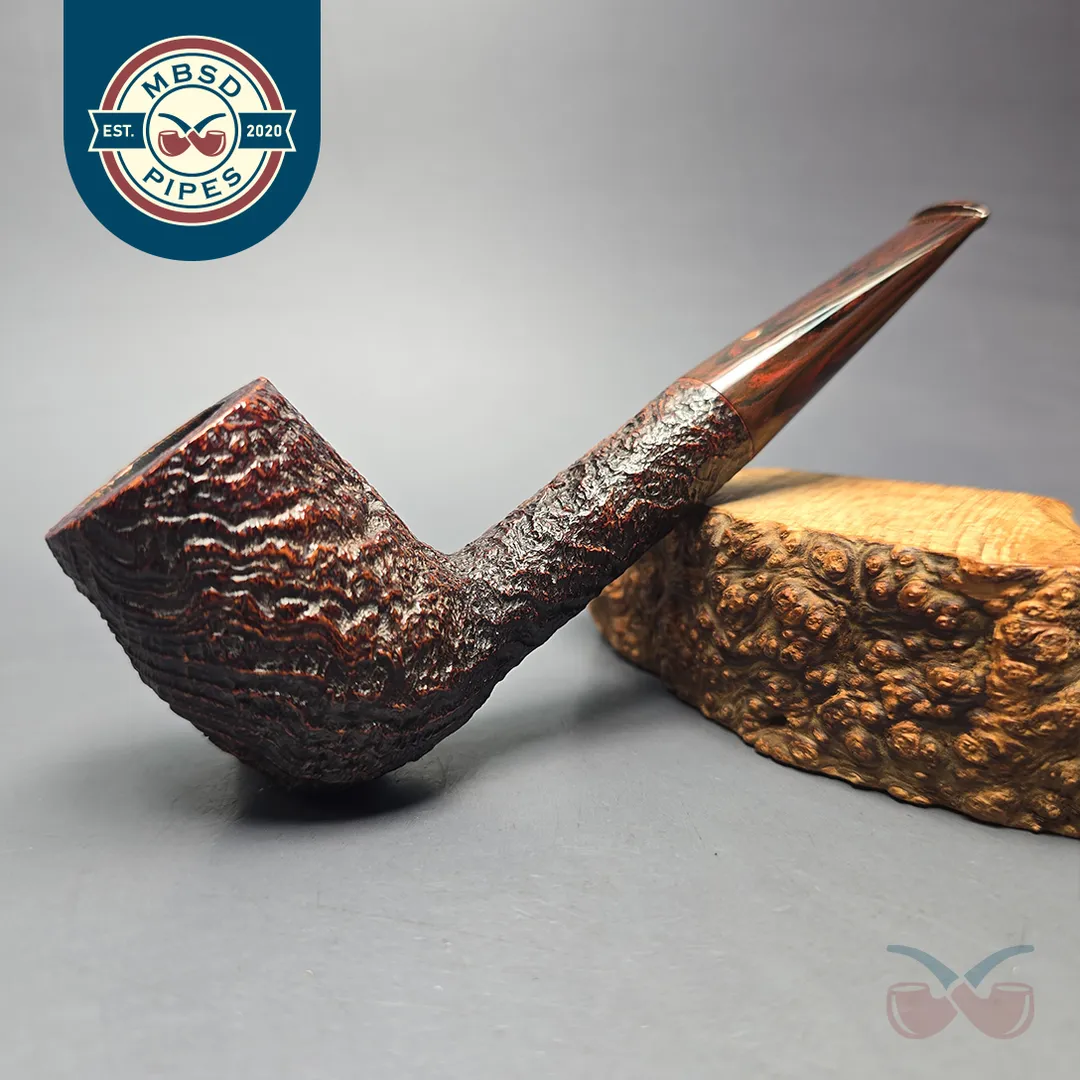 Ashton 1986 Pebble Grain XXX Sandblasted Billiard Estate Briar Pipe, English Estates