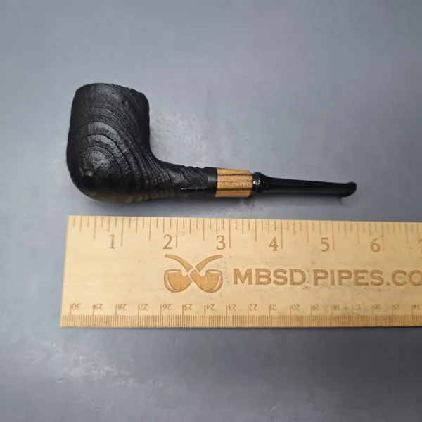 MBSD Briars by Piero Vitale Vintage Sandblasted Billiard w/ Olivewood, Briar Pipe, New - Image 11